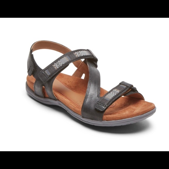 NWOT Cobb Hill Rubey Asymmetrical Strappy Sandals Black Size 10M - Picture 1 of 15